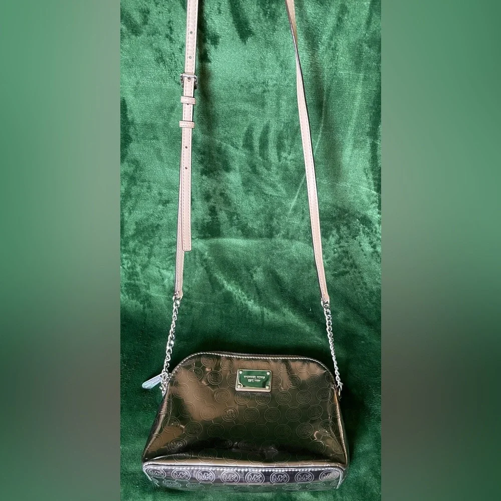 Michael Kors Bronze Metallic Mirrored Crossbody with MK Logo